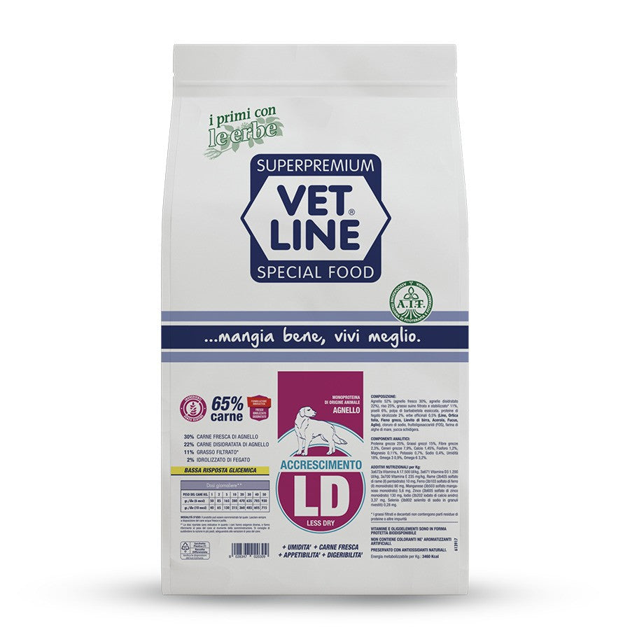 Vet Line Accrescimento LD Agnello 3 Kg - Monoproteico Cane Vet Line Accrescimento LD Agnello 3 Kg - Monoproteico Cane